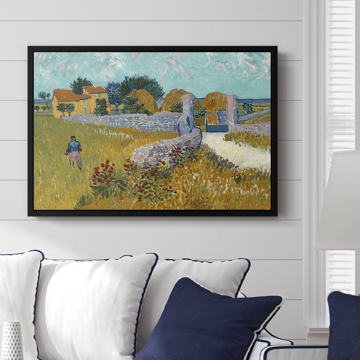 Farmhouse in Provence, 1888 - Floater Framed Canvas Print