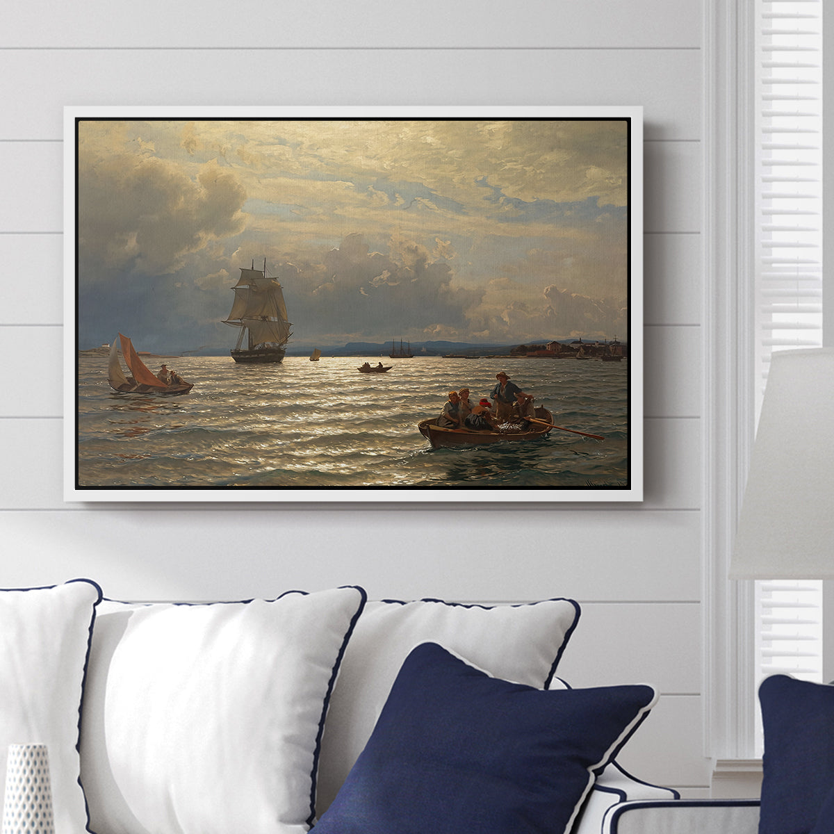 From the Inlet of Oslo, 1874 - Floater Framed Canvas Print