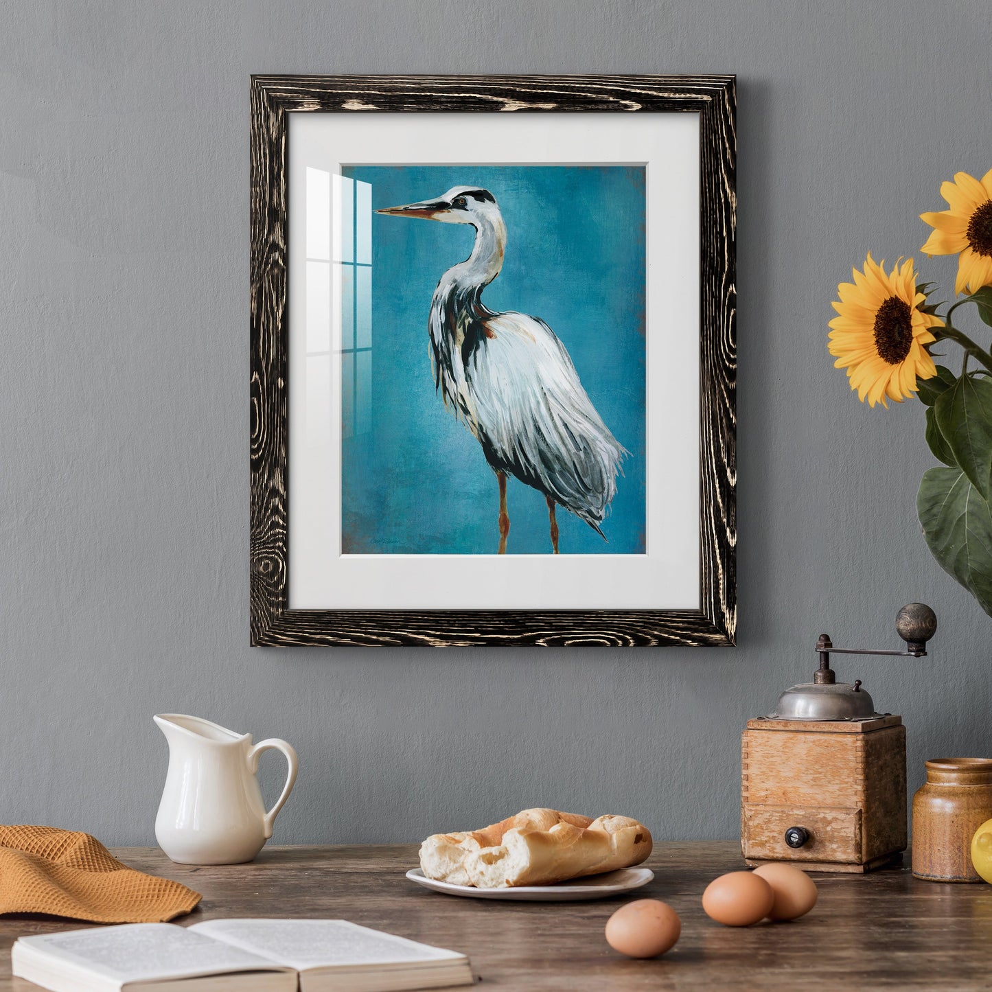 Great Blue Heron II - Barnwood Framed Art Print