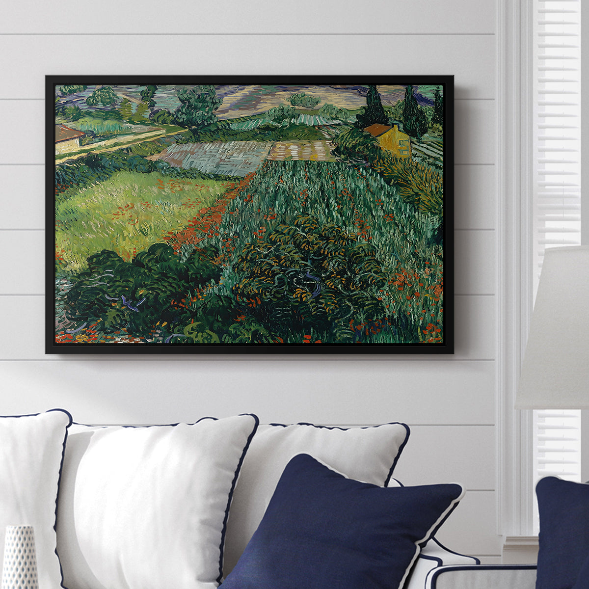 Field with Poppies, Saint-Rémy, 1889 - Floater Framed Canvas Print