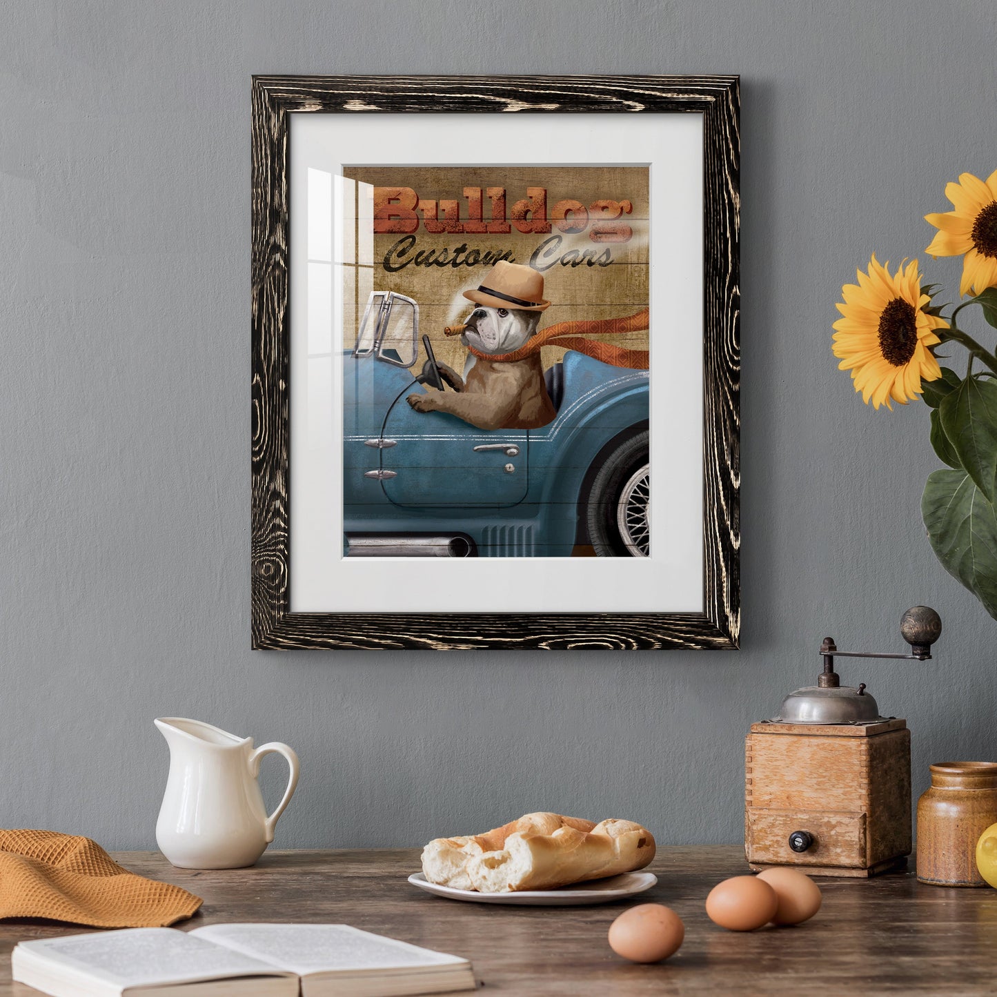 Bulldog Custom Cars - Premium Framed Print - Distressed Barnwood Frame - Ready to Hang