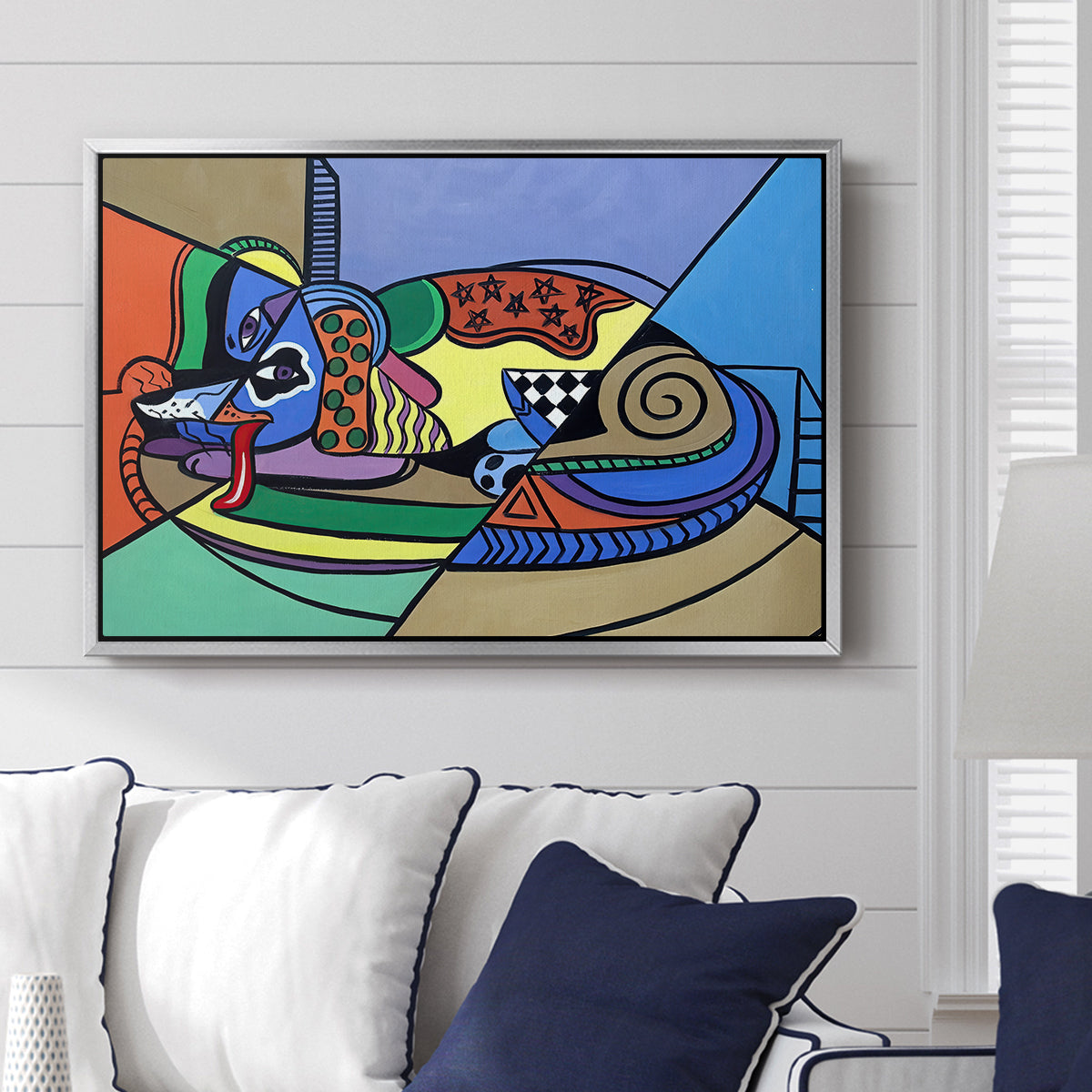 A Dog Named Picasso - Floater Framed Canvas Print