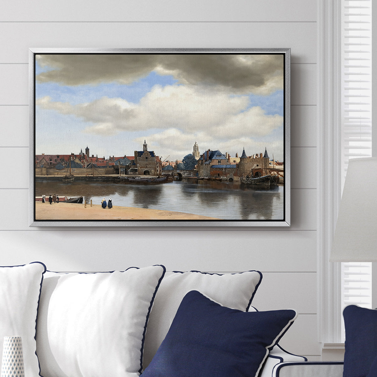 View of Delft, c. 1660-1661 - Floater Framed Canvas Print