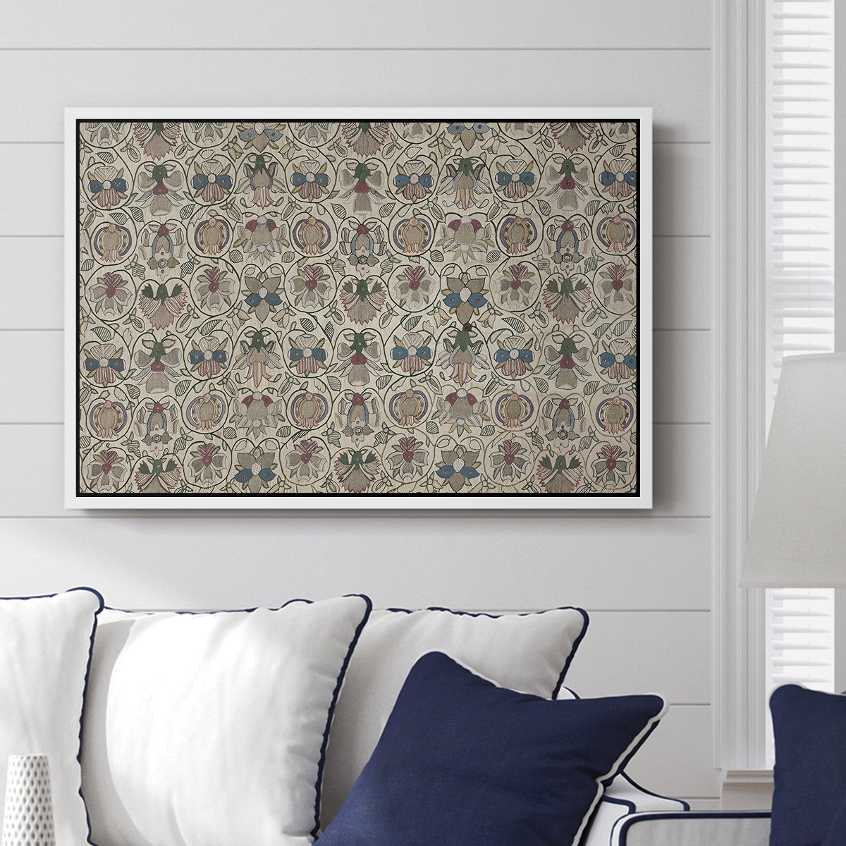 Long Cushion Cover (Printed Textile), c. 1600 - Floater Framed Canvas Print