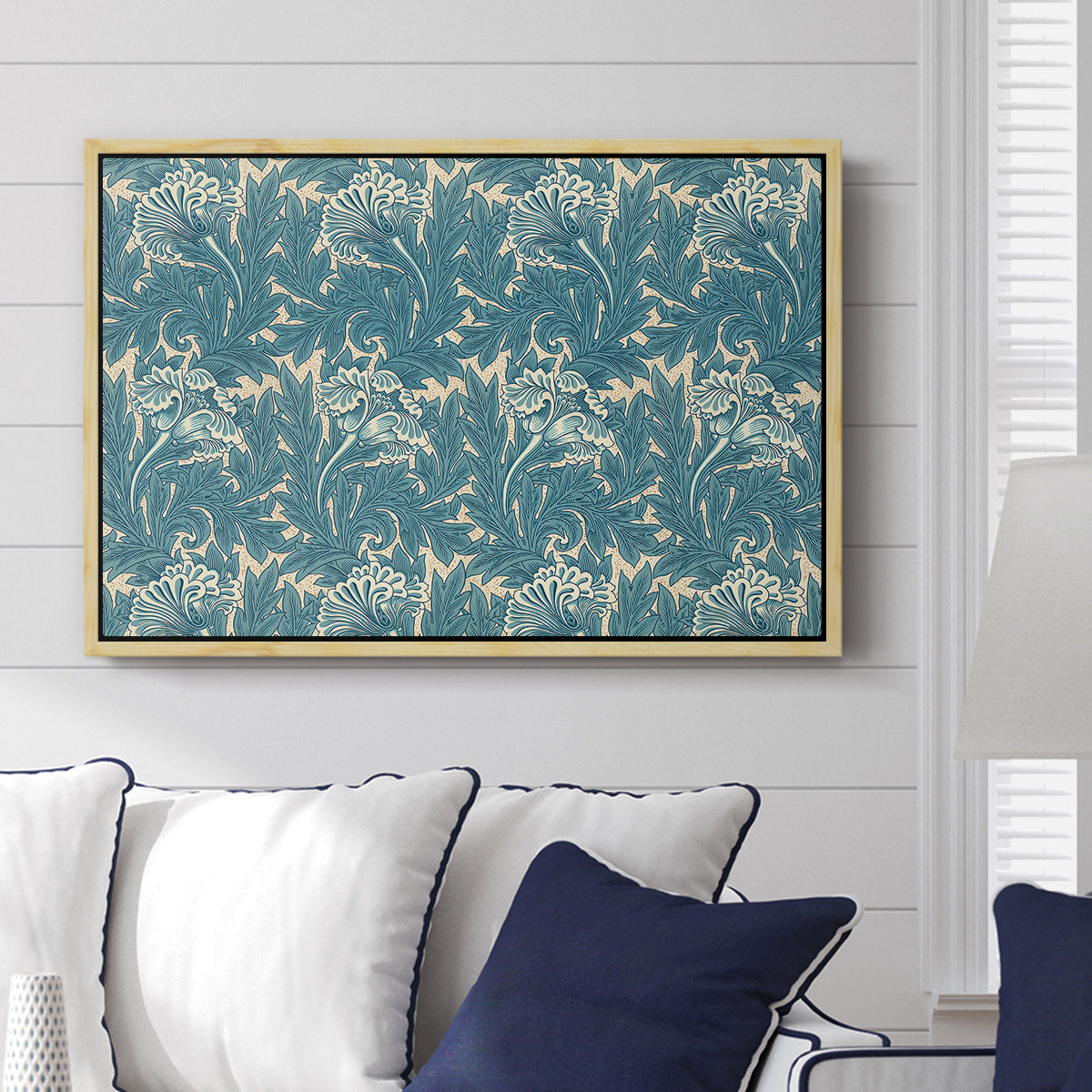 Tulip (Teal), 1875 - Floater Framed Canvas Print