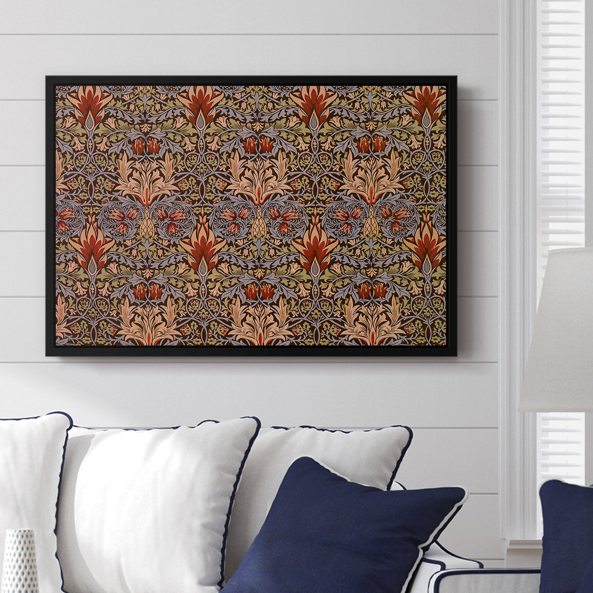 Snakeshead - Red/Cumin, c. 1876 - Floater Framed Canvas Print