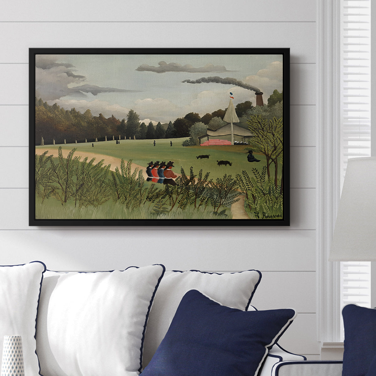 The Chair Factory at Alfortville, 1897 - Floater Framed Canvas Print