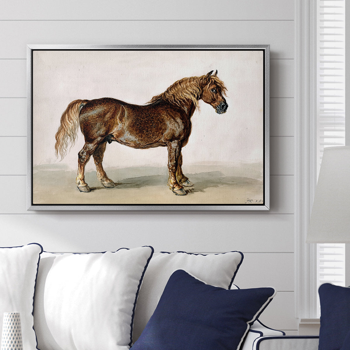 A Cart-Horse - Floater Framed Canvas Print