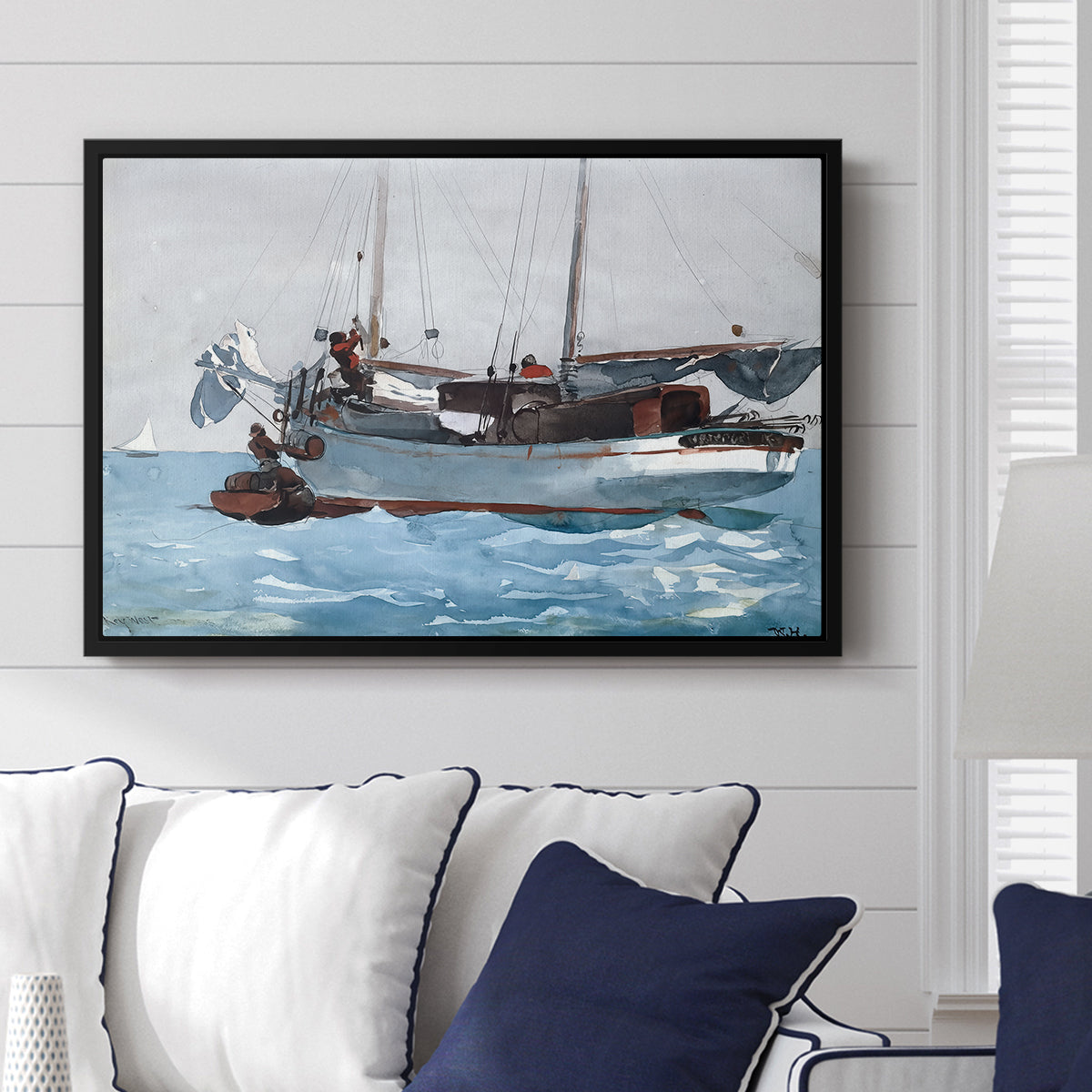 Taking on Wet Provisions, 1903 - Floater Framed Canvas Print