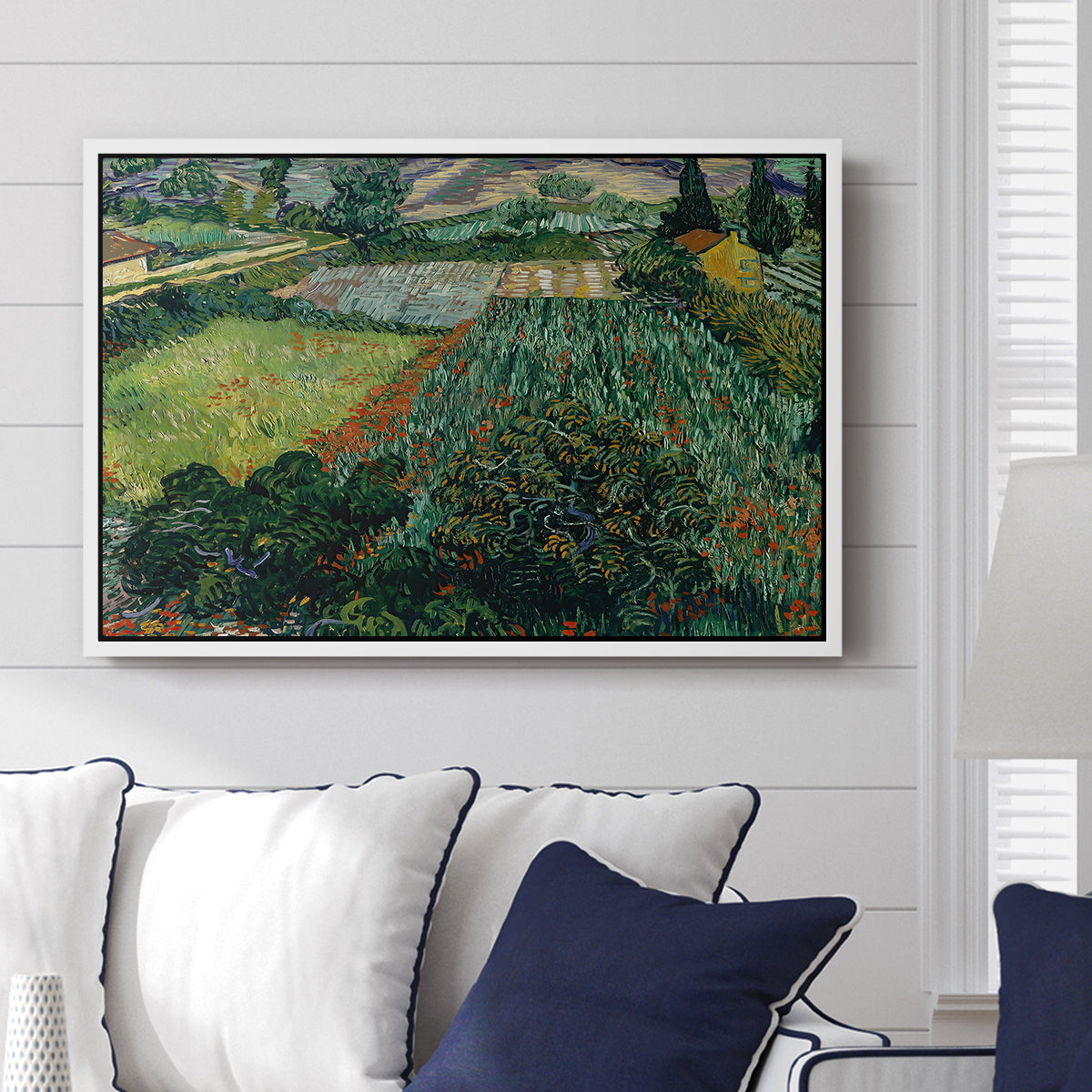 Field with Poppies, Saint-Rémy, 1889 - Floater Framed Canvas Print