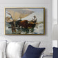 The Return from Fishing: Hauling the Boat, 1894 - Floater Framed Canvas Print