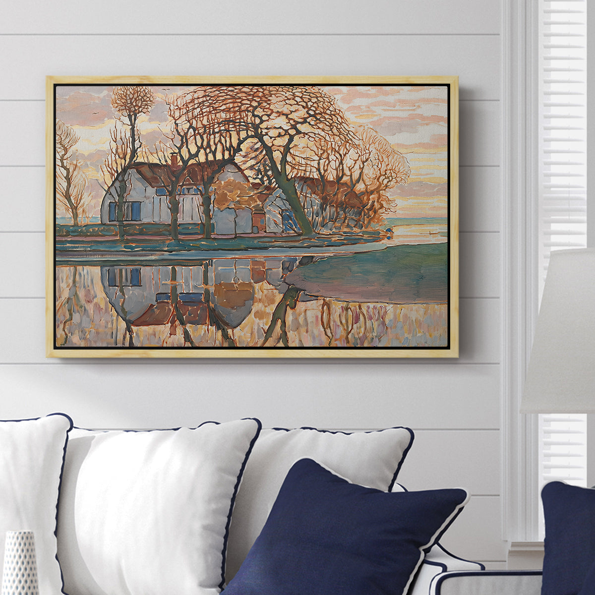Farm near Duivendrecht, c. 1916 - Floater Framed Canvas Print