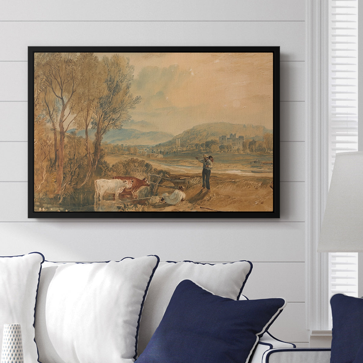Lulworth Castle, Dorset, c. 1820 - Floater Framed Canvas Print