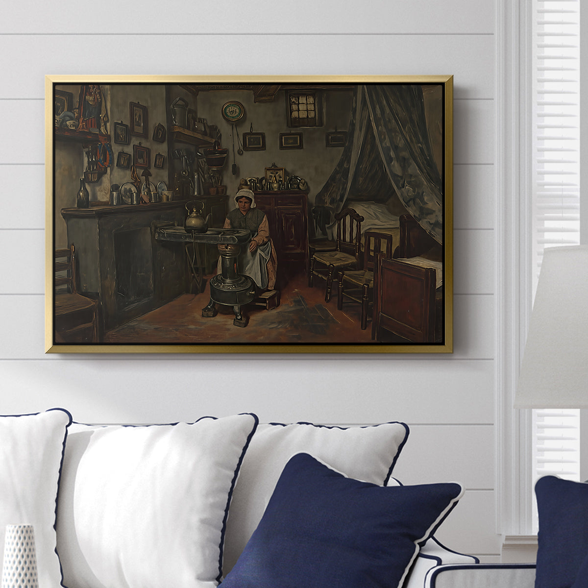 Interior, c. 1865-1870 - Floater Framed Canvas Print