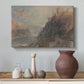 Canvas art print featuring an expressive landscape with elevation, styled above a decorative console