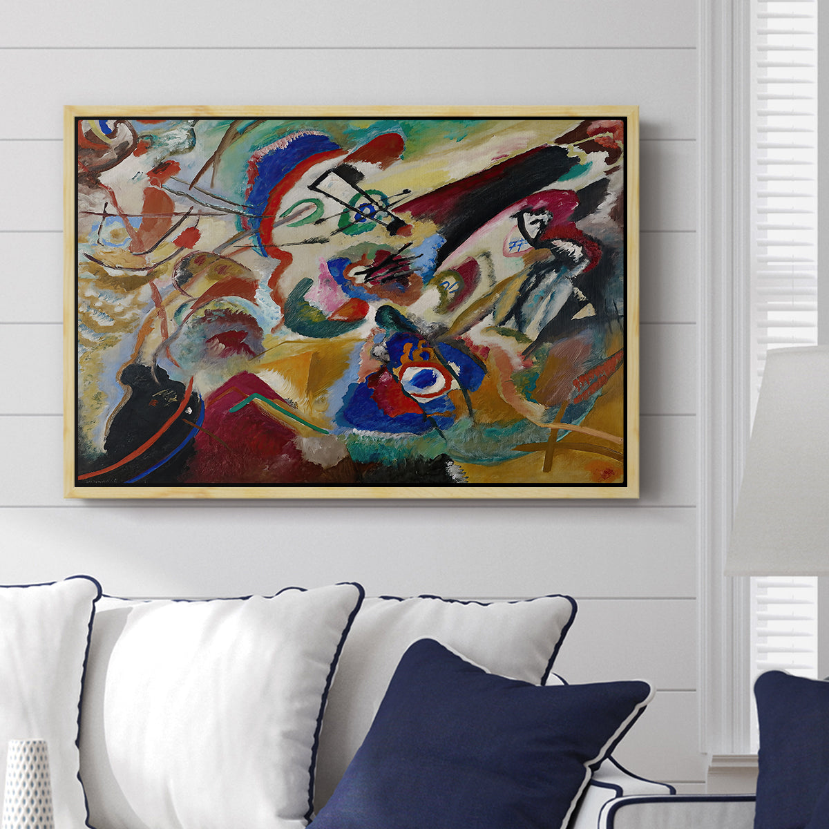 Fragment 2 for Composition VII, 1913 - Floater Framed Canvas Print