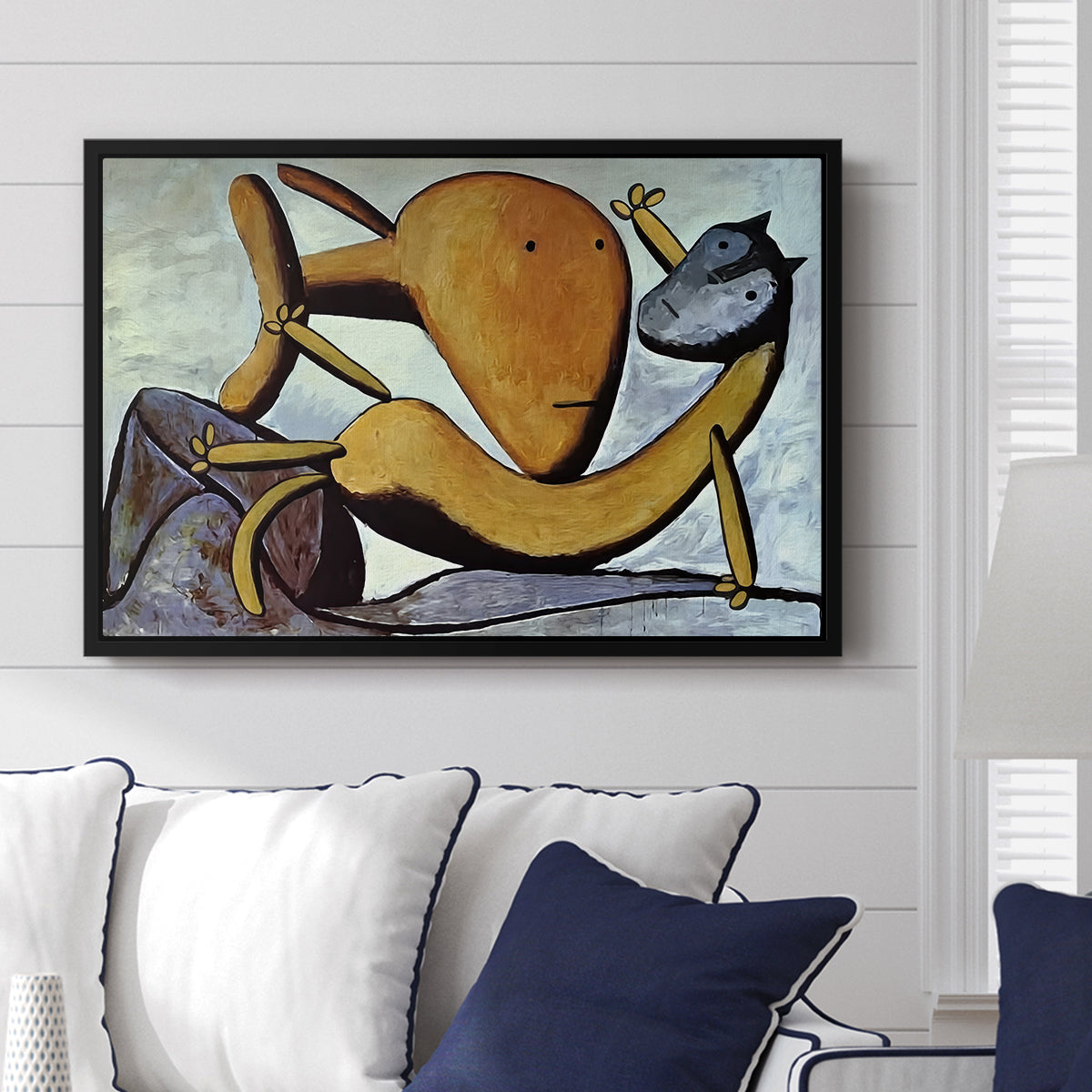Cat and Big Fish, c. 1931 - Floater Framed Canvas Print