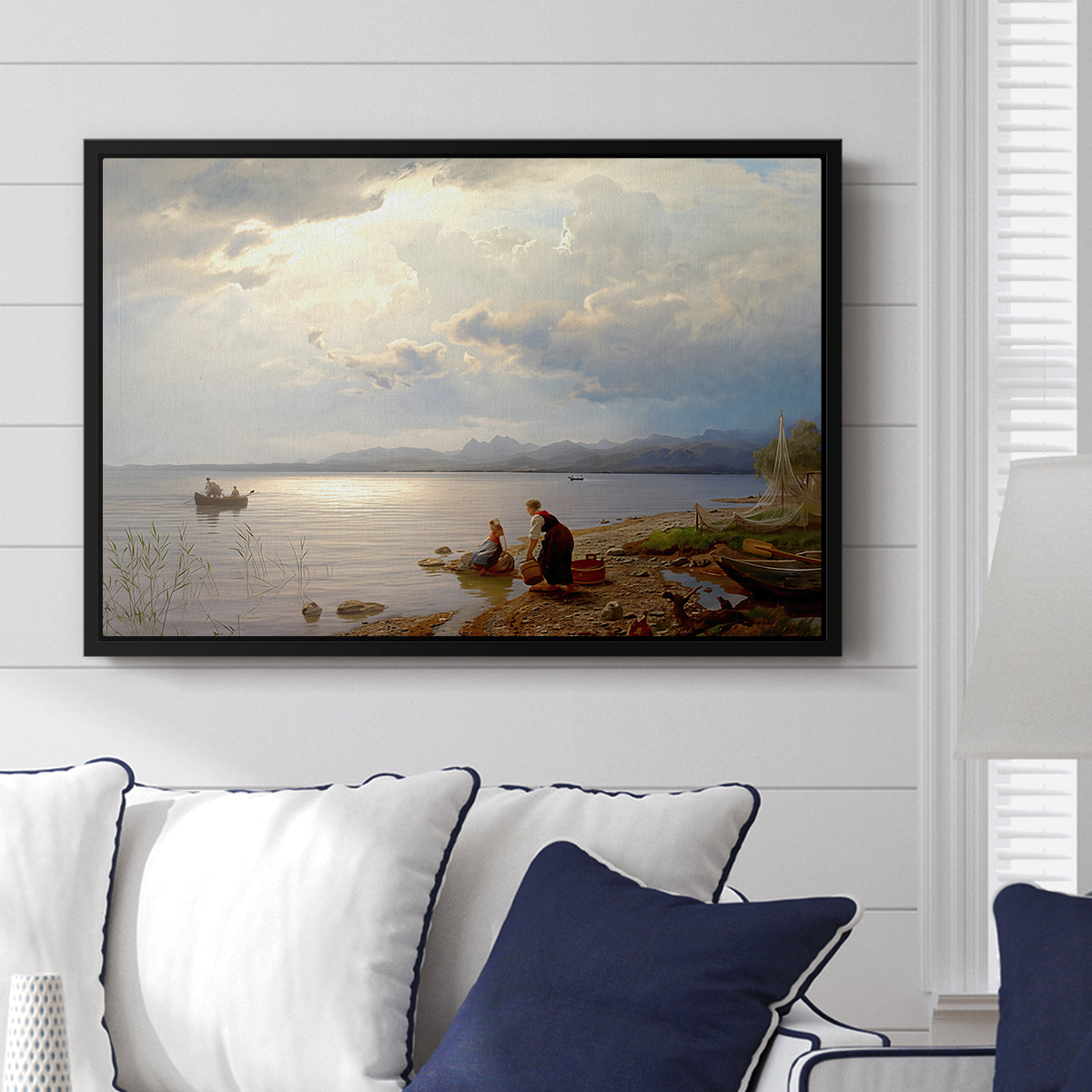 On the Banks of the Chiemsee, 1871 - Floater Framed Canvas Print
