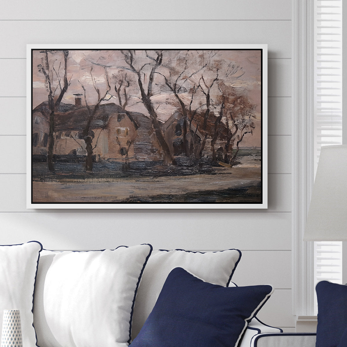 Farm near Duivendrecht in the Evening, c. 1905 - Floater Framed Canvas Print