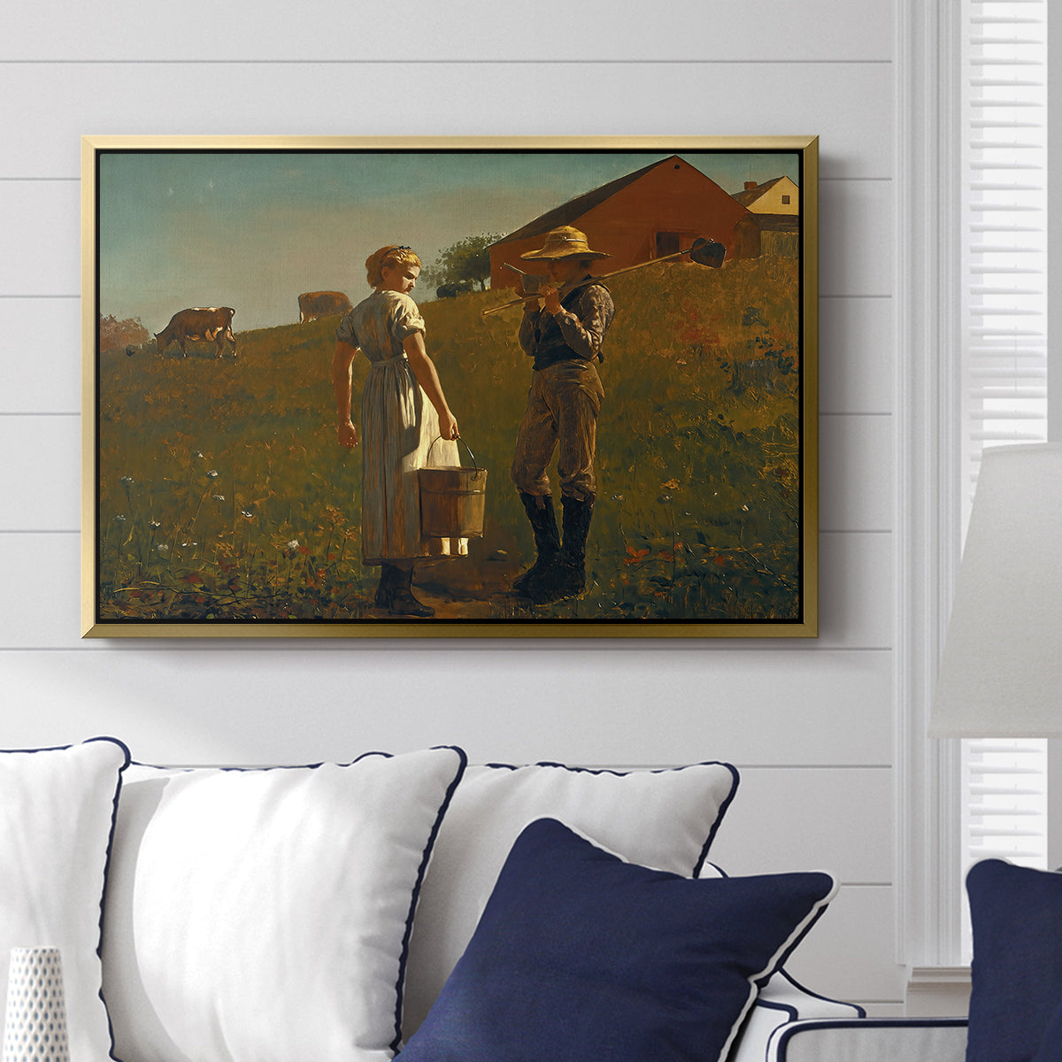 A Temperance Meeting, 1874 - Floater Framed Canvas Print
