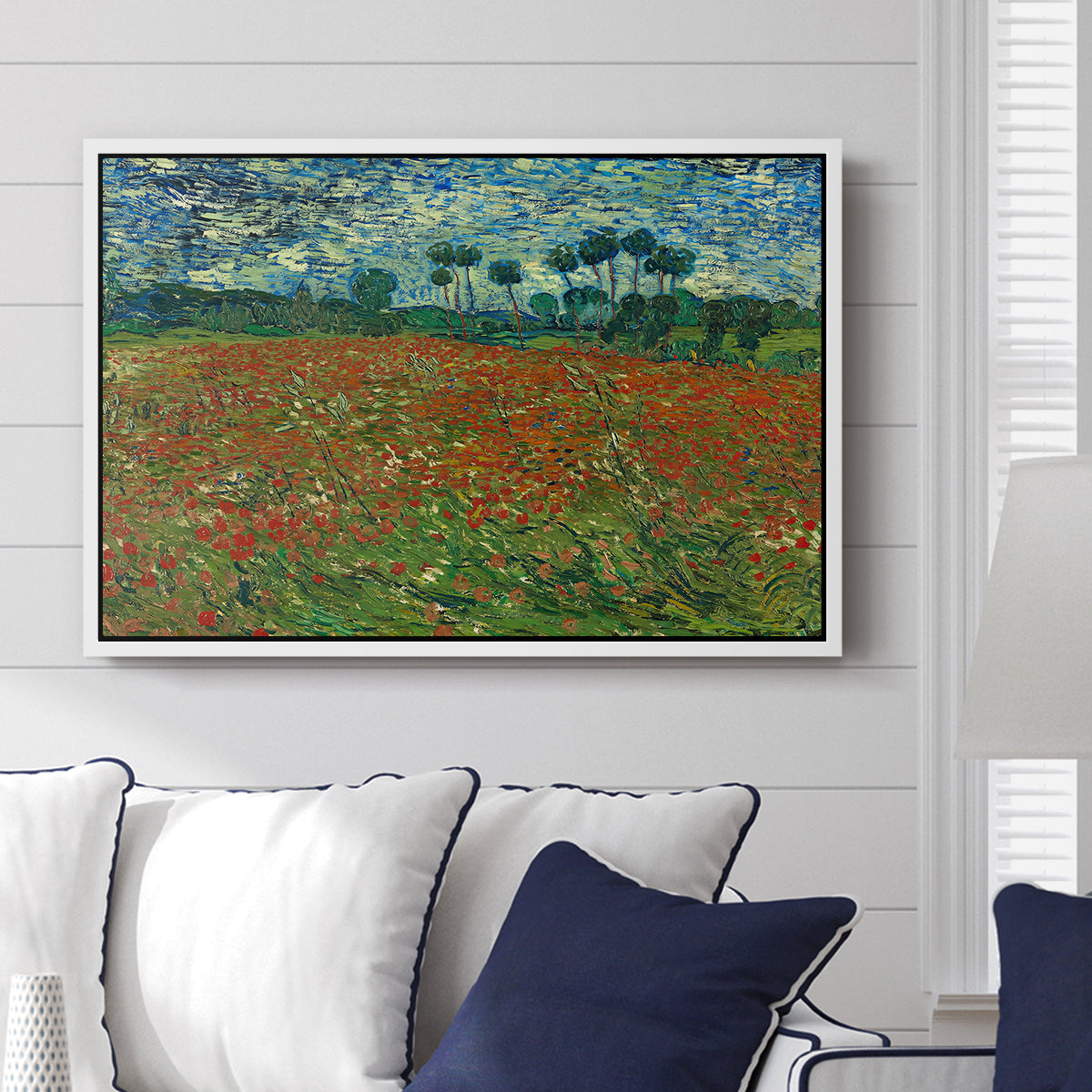 Field with Poppies, 1889 - Floater Framed Canvas Print