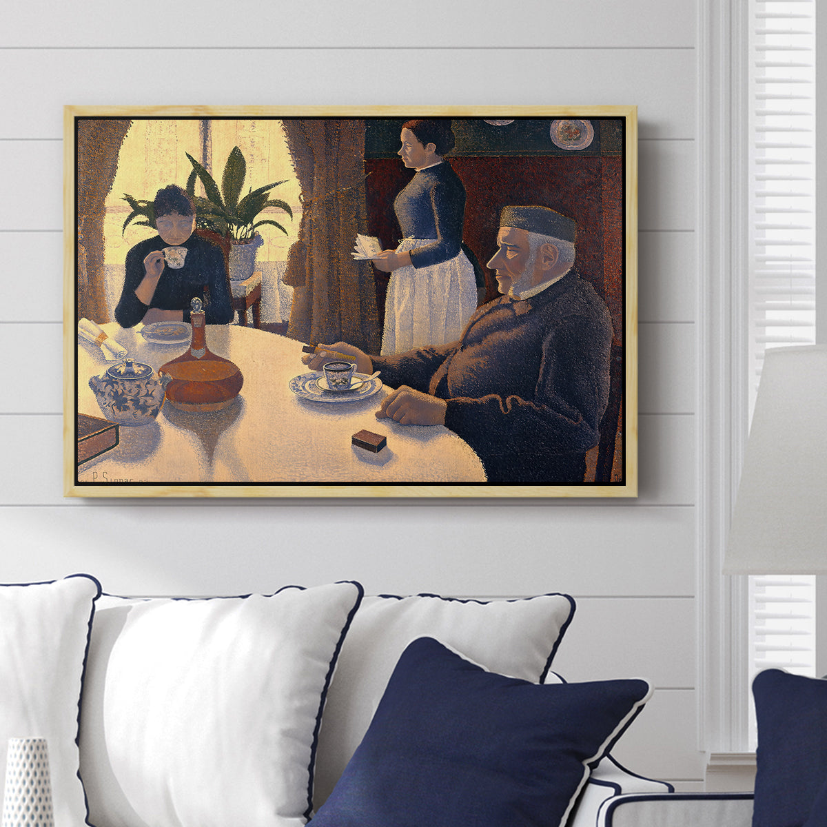 The Dining Room (Breakfast), 1886-1887 - Floater Framed Canvas Print