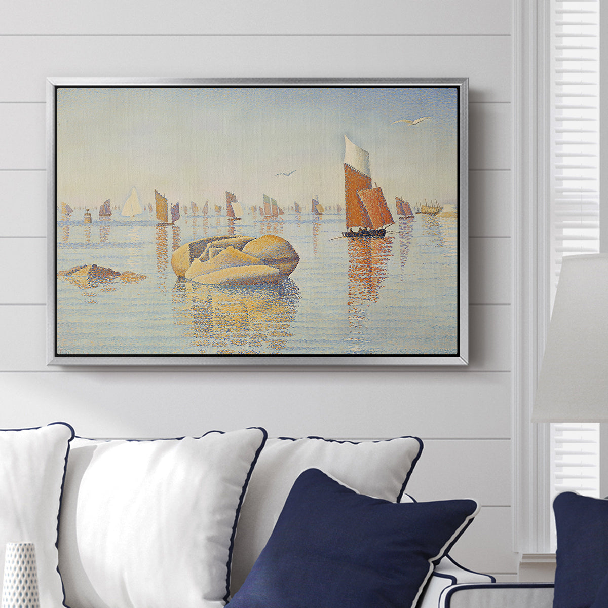 Concarneau, Quiet Morning, Opus 219, 1891 - Floater Framed Canvas Print