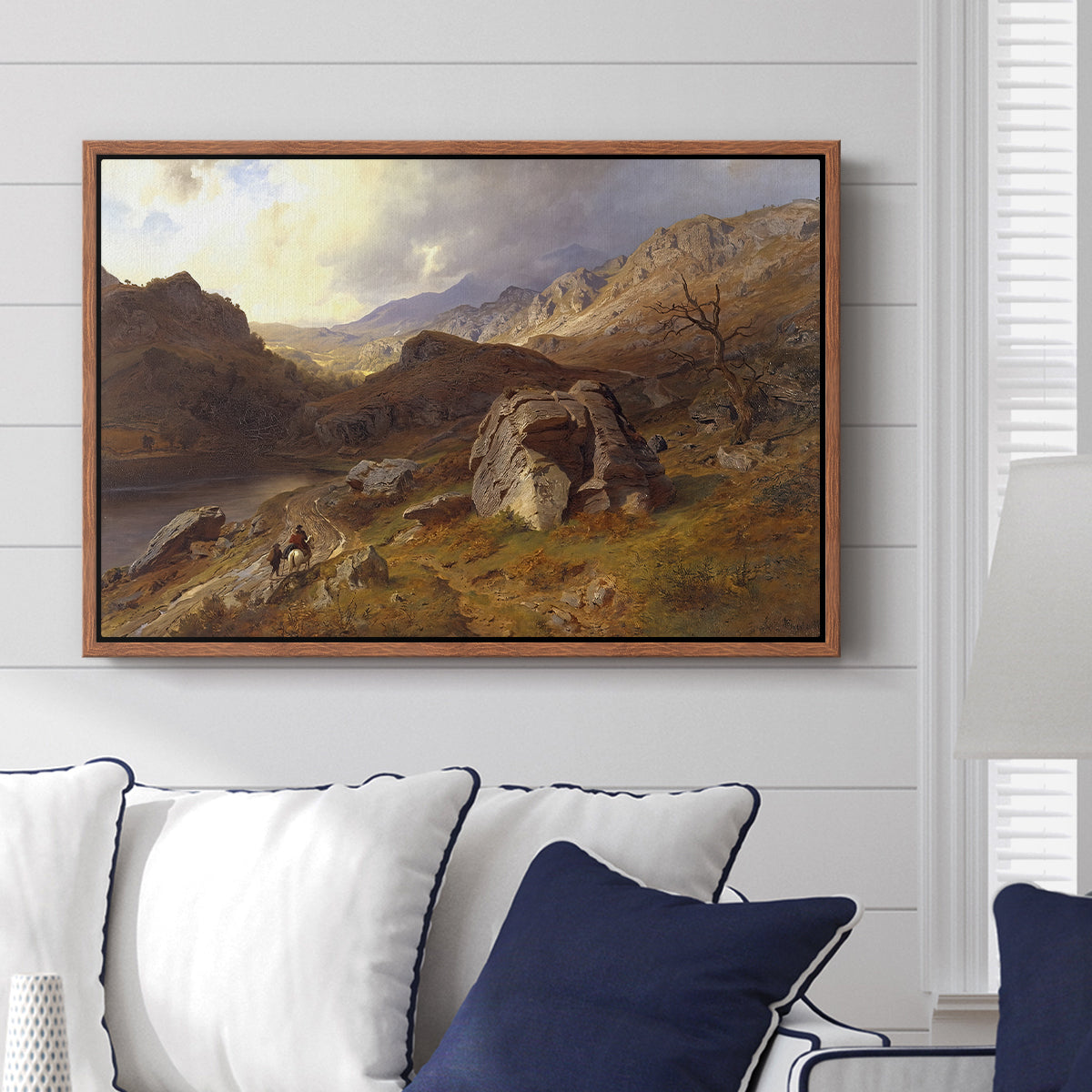 Lledr Valley in Wales, 1864 - Floater Framed Canvas Print