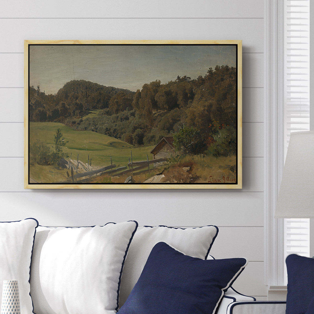 Landscape at Ljan, 1858 - Floater Framed Canvas Print