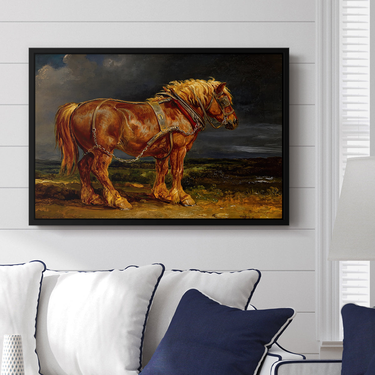 The Shire Horse Elephant in an Extensive Landscape, c. 1850s - Floater Framed Canvas Print