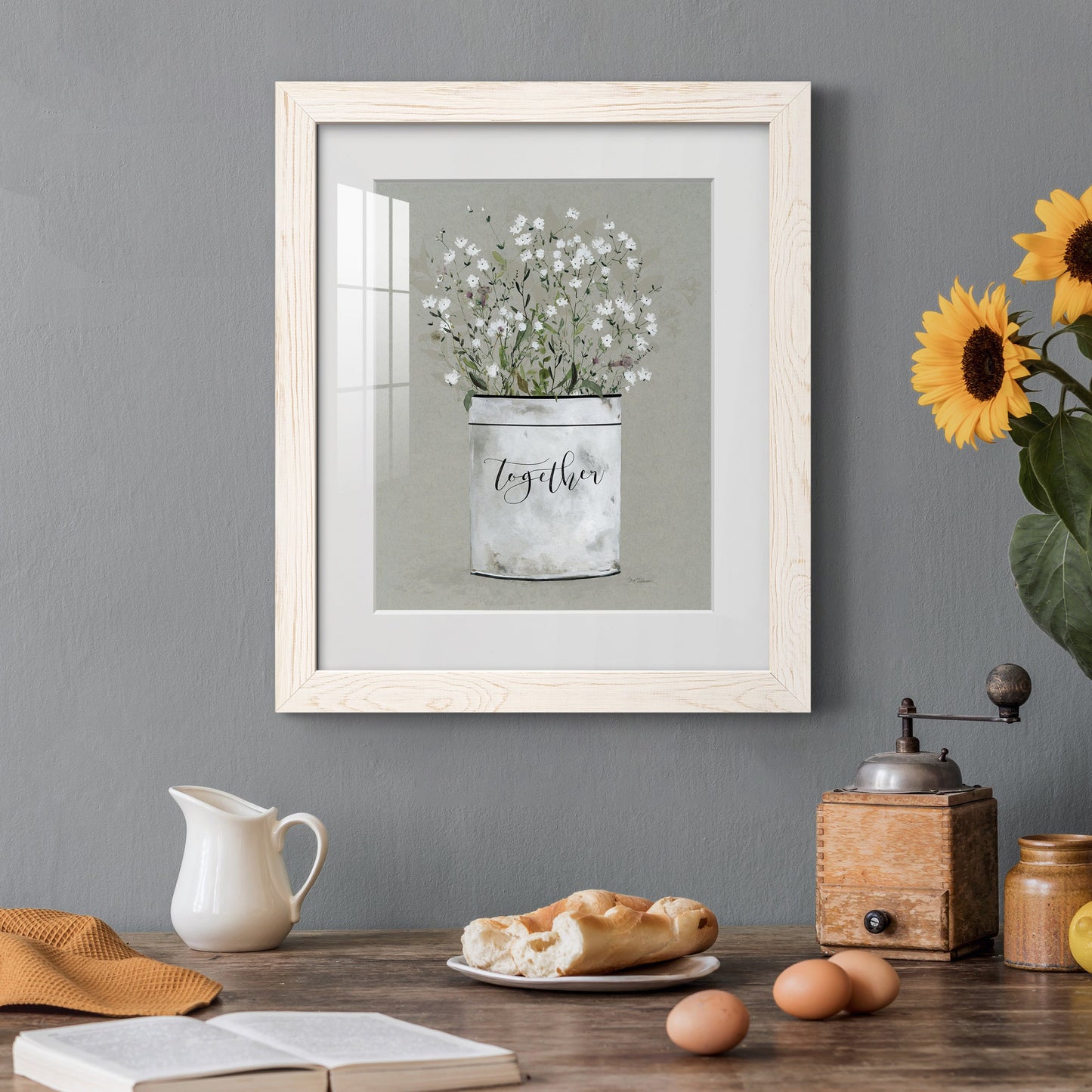 Bouquet of Grace Bucket Together - Premium Framed Print - Distressed Barnwood Frame - Ready to Hang