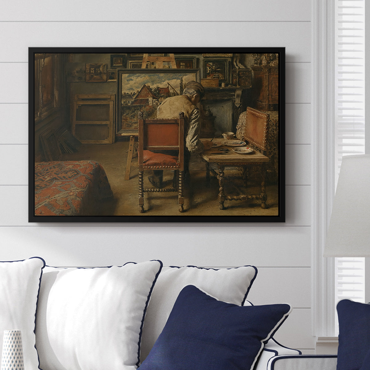 The Retoucher (The Restorer), 1876 - Floater Framed Canvas Print