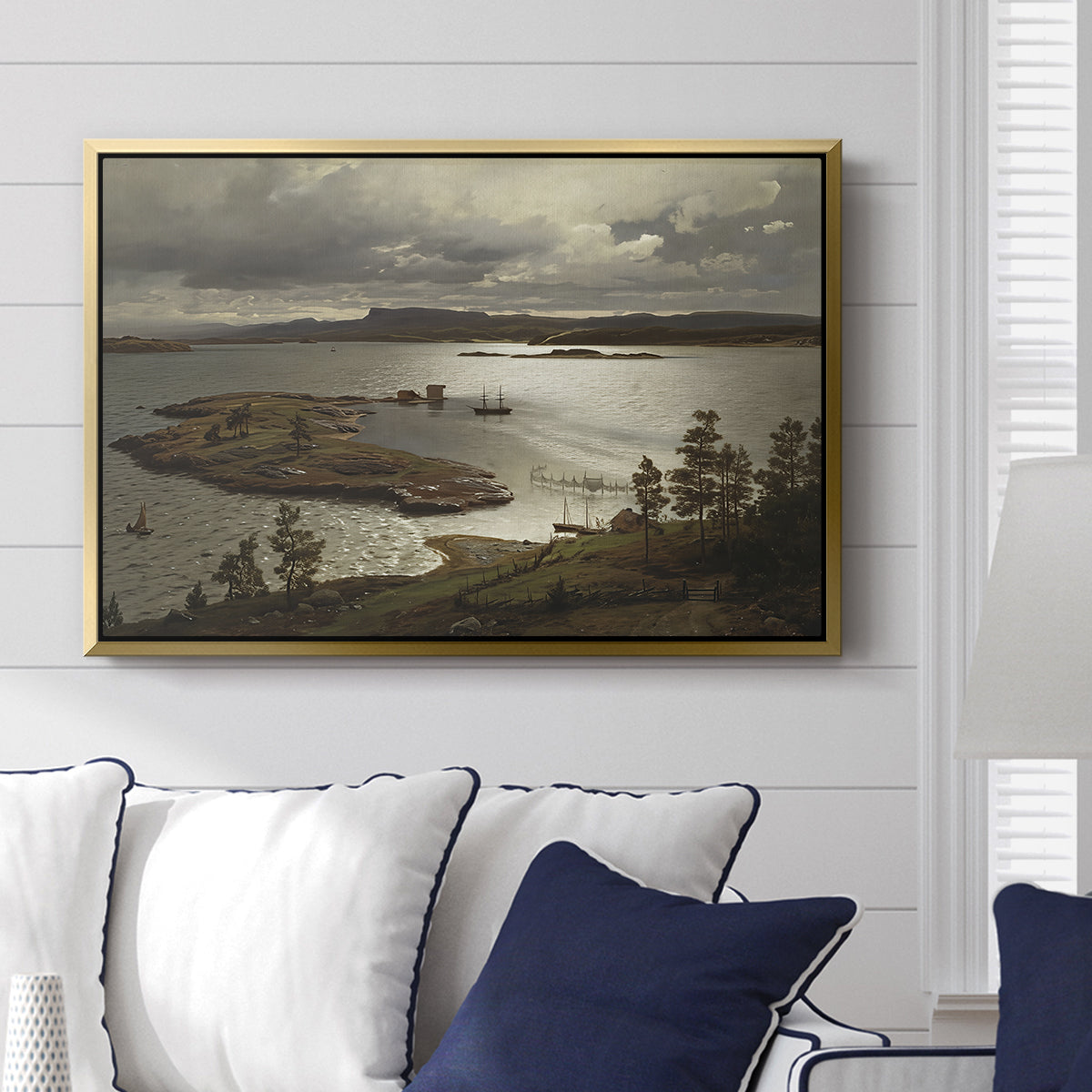 The Fjord at Sandviken (Sandviksfjorden), 1879 - Floater Framed Canvas Print