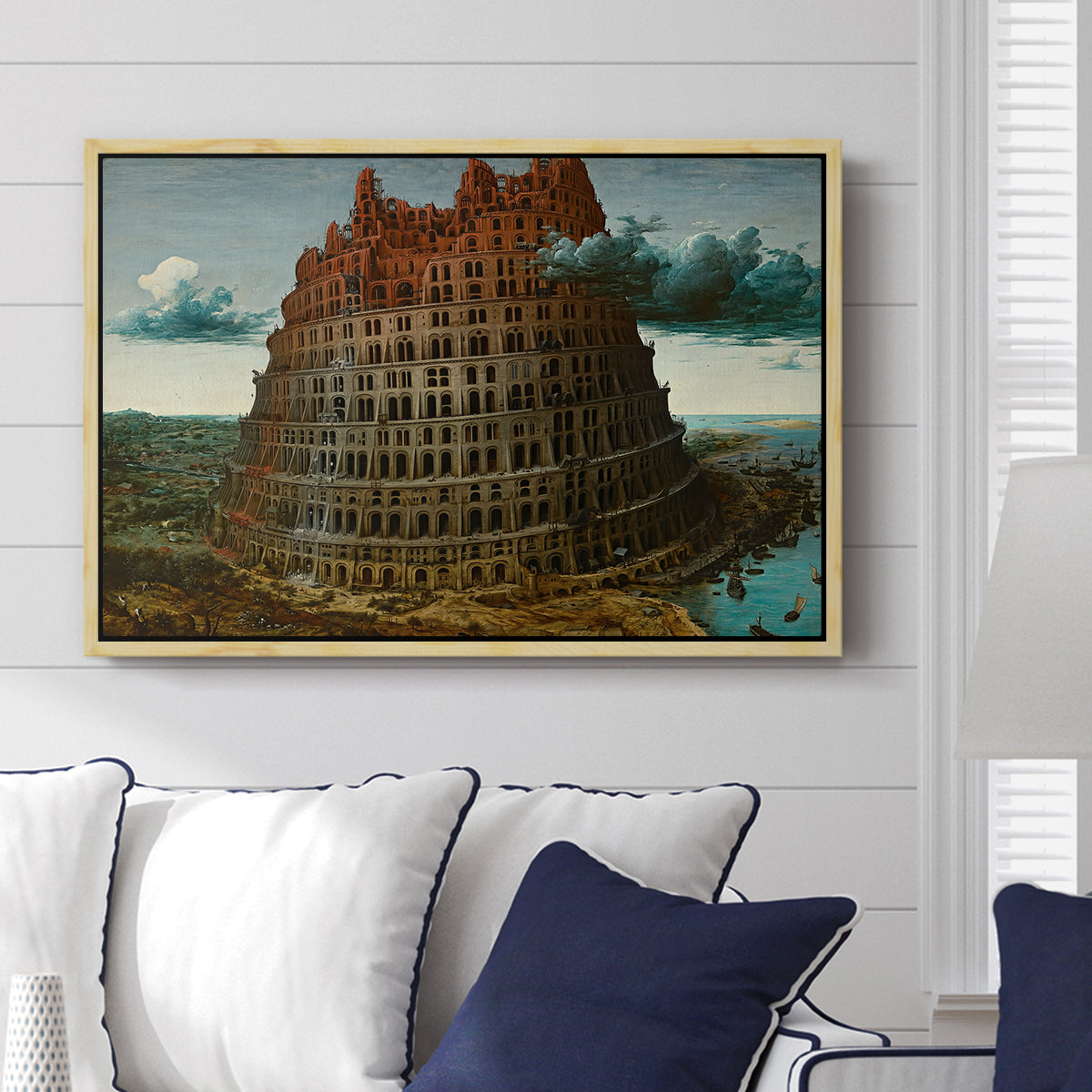 The Tower of Babel, c. 1568 - Floater Framed Canvas Print