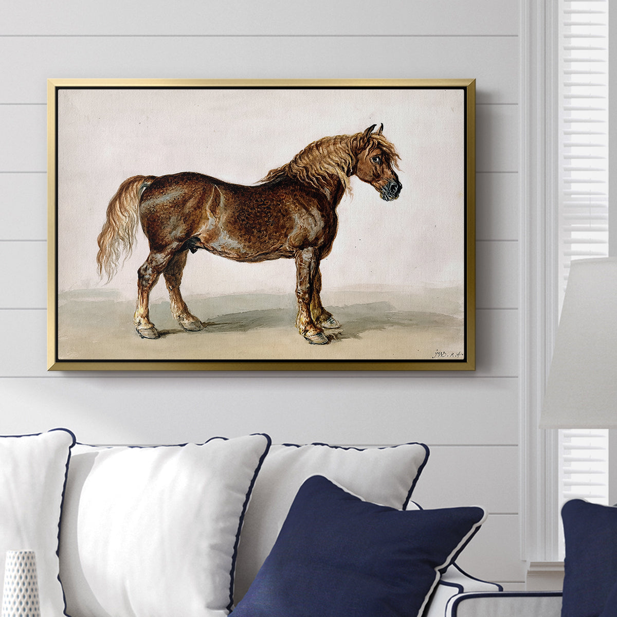 A Cart-Horse - Floater Framed Canvas Print