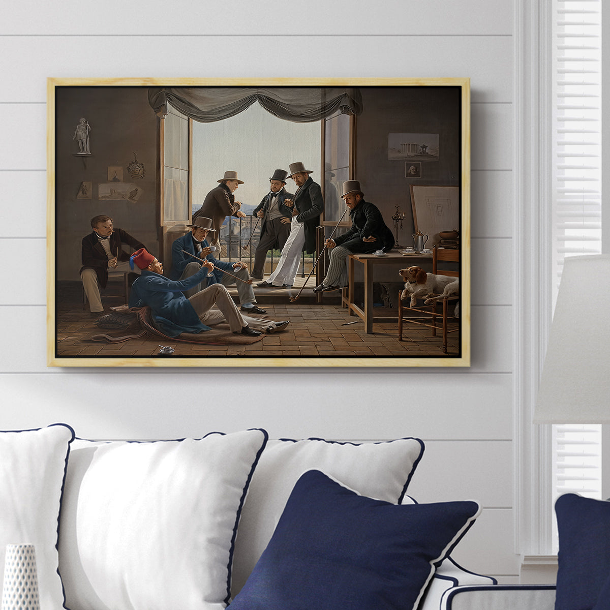 A Group of Danish Artists in Rome, 1837 - Floater Framed Canvas Print