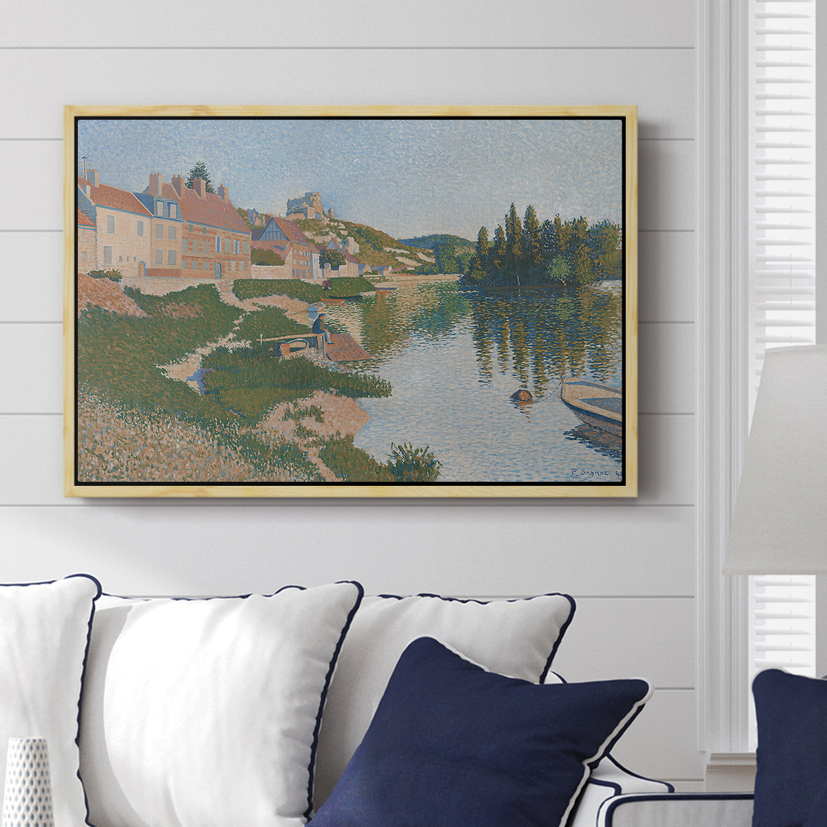 Les Andelys, Côte d'Aval, 1886 - Floater Framed Canvas Print