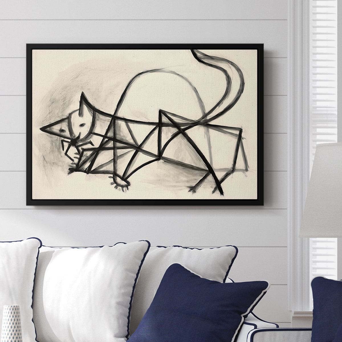 Study of a Cat (Étude de chat), 1946 - Floater Framed Canvas Print