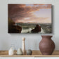 Canvas art print featuring a romantic coastal composition with shifting weather, styled above a decorative console