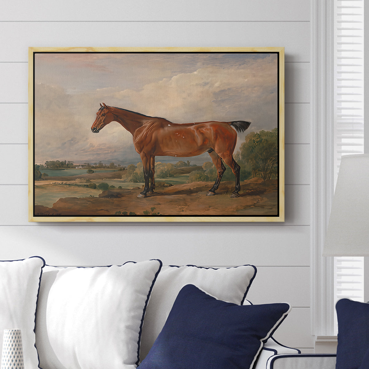 A Hunter in a Landscape, c. 1810 - Floater Framed Canvas Print