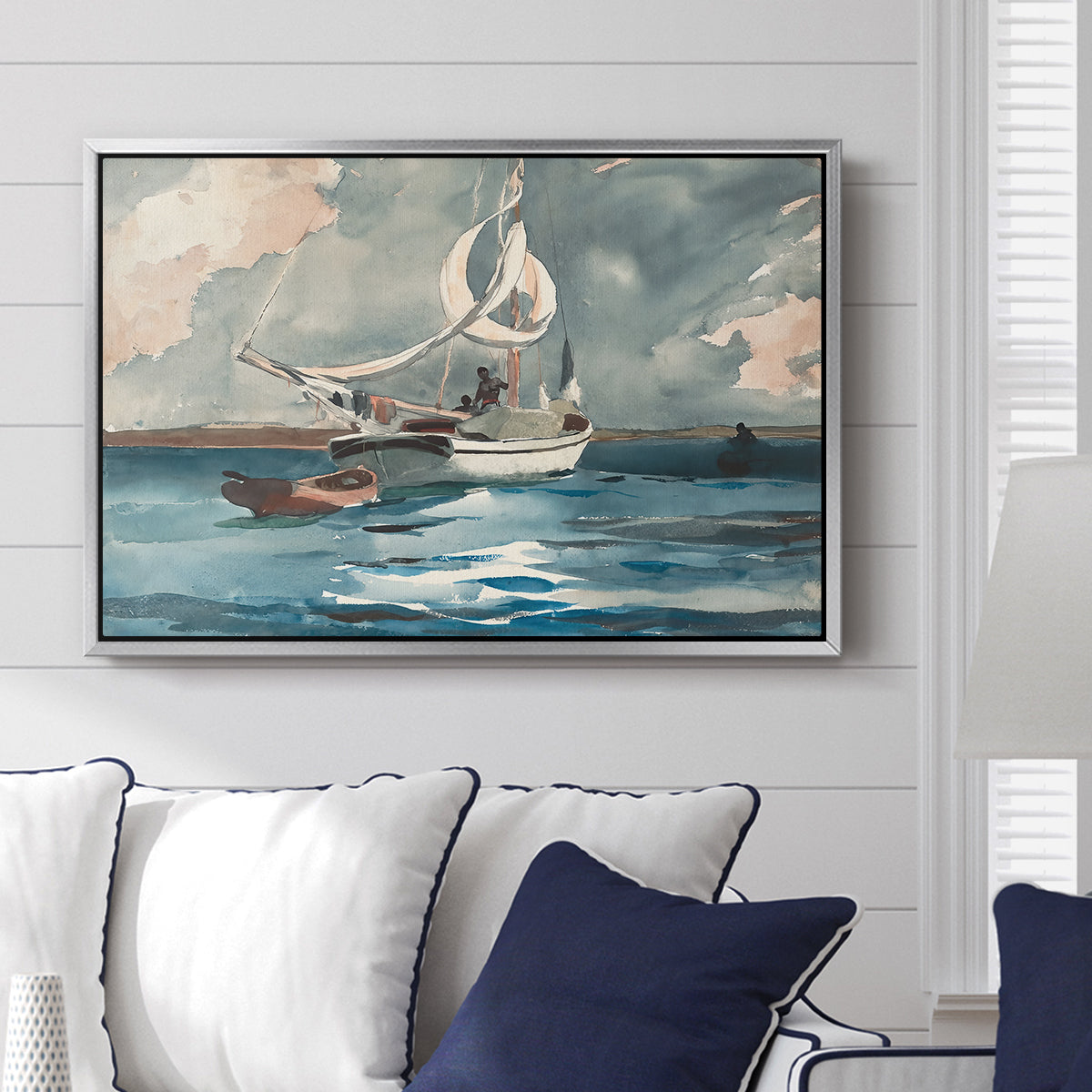 Sloop, Nassau, 1899 - Floater Framed Canvas Print