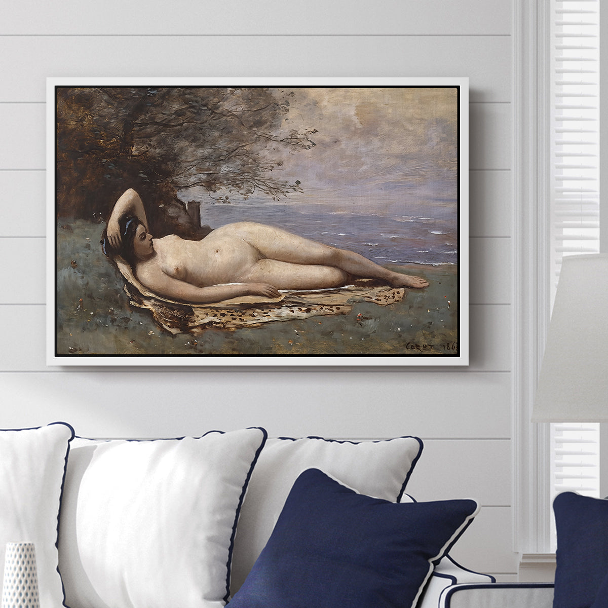 Bacchante by the Sea, 1865 - Floater Framed Canvas Print