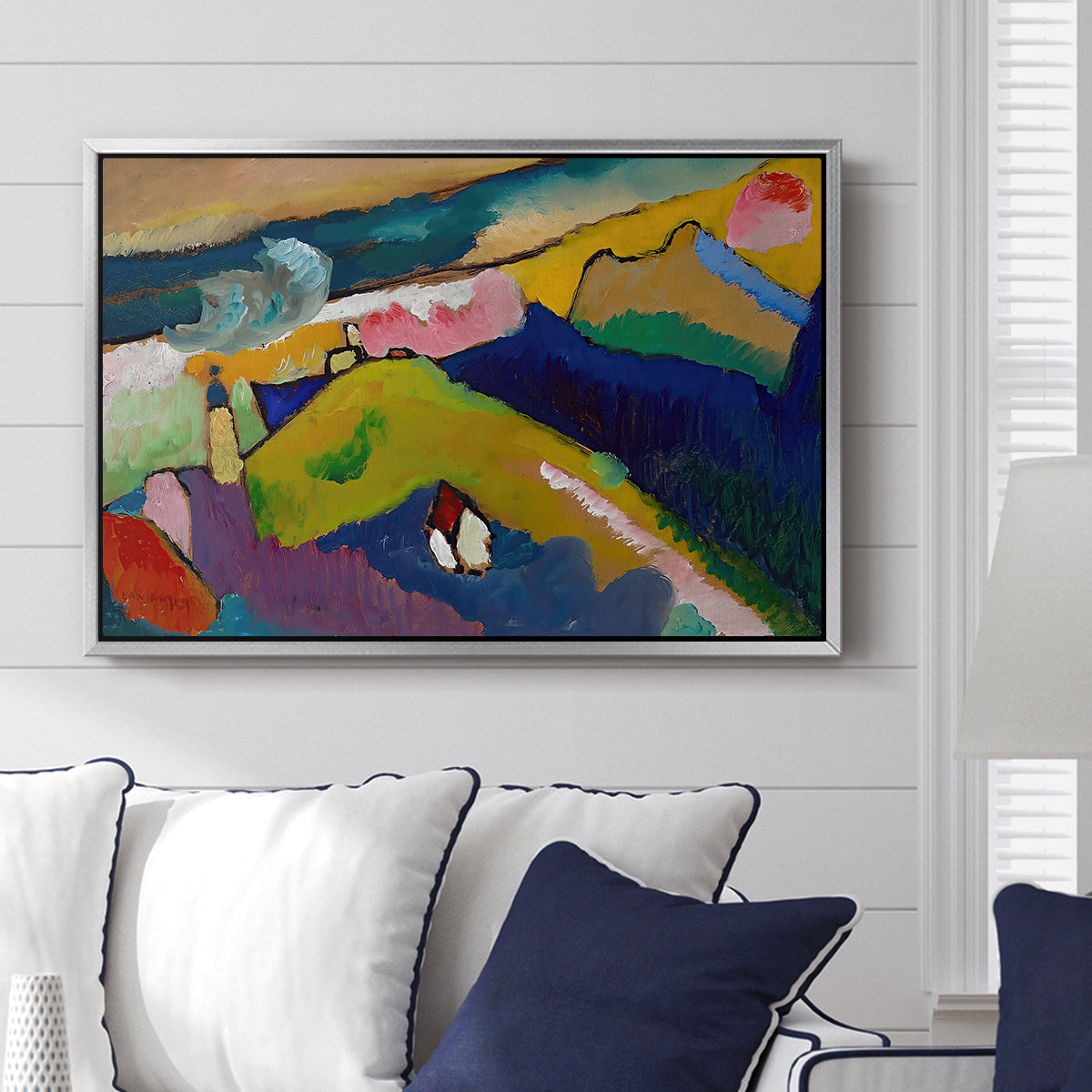 Murnau Mountain Landscape with Church, 1910 - Floater Framed Canvas Print