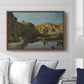 River Landscape with Cliffs, c. 1850-1860 - Floater Framed Canvas Print
