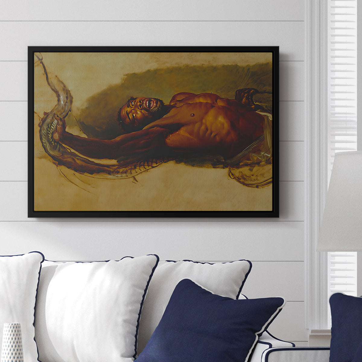 Man Struggling with a Boa Constrictor, c. 1803 - Floater Framed Canvas Print