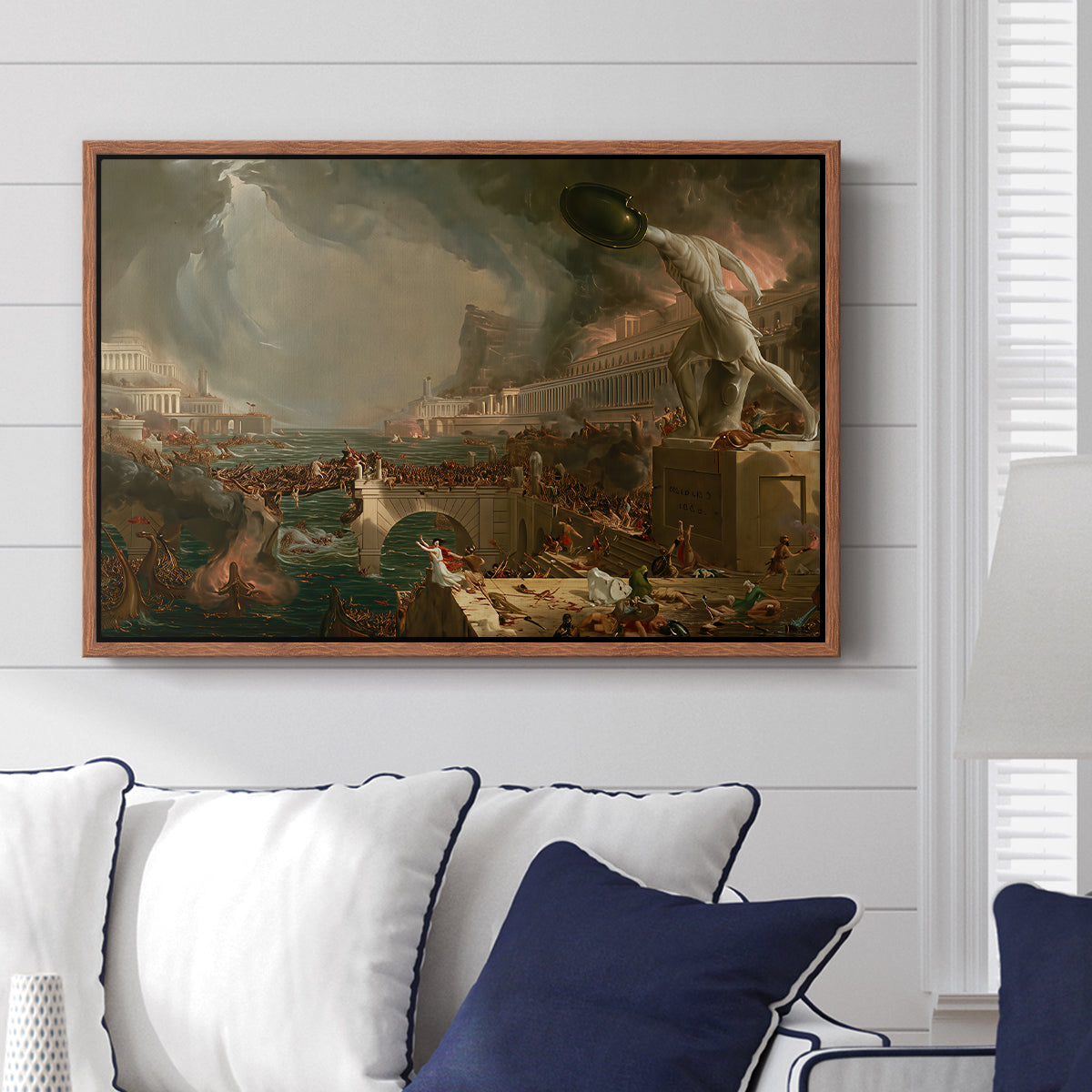 The Course of Empire: Destruction, 1836 - Floater Framed Canvas Print