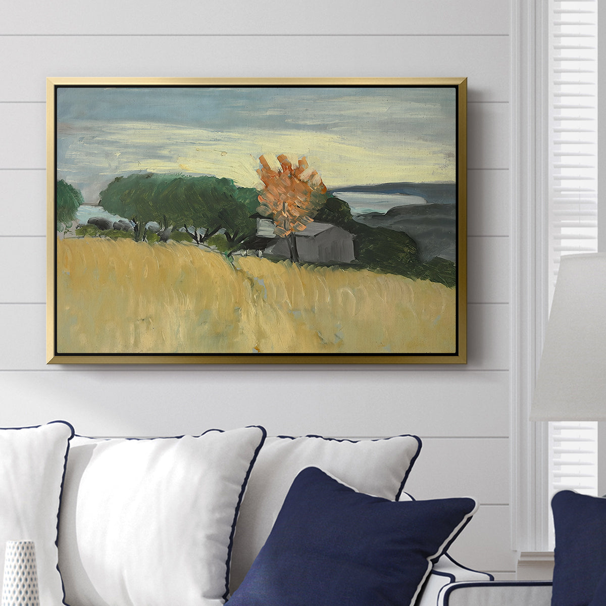 Fields of Wheat in Cagnes, 1918 - Floater Framed Canvas Print