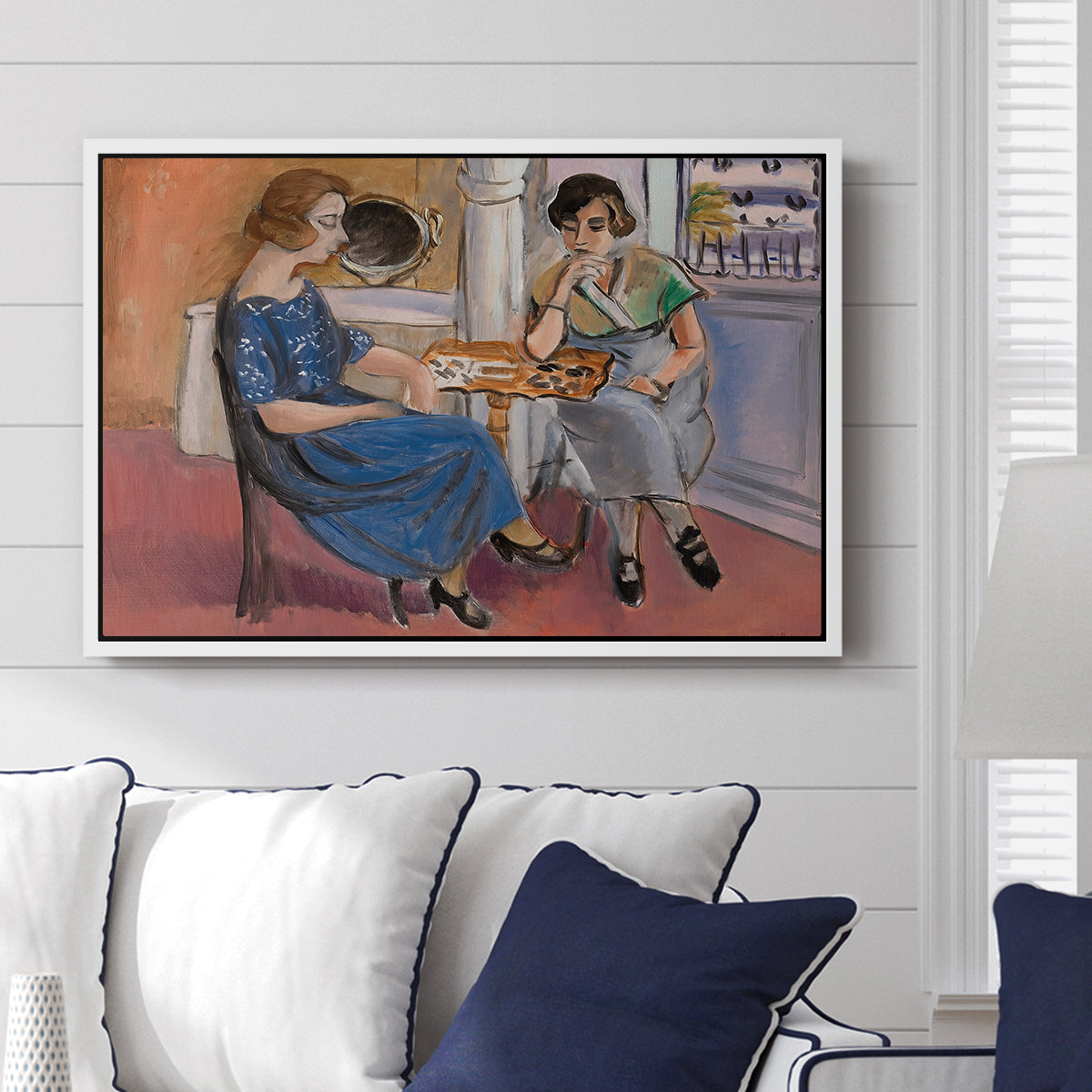 Domino Players, 1921 - Floater Framed Canvas Print