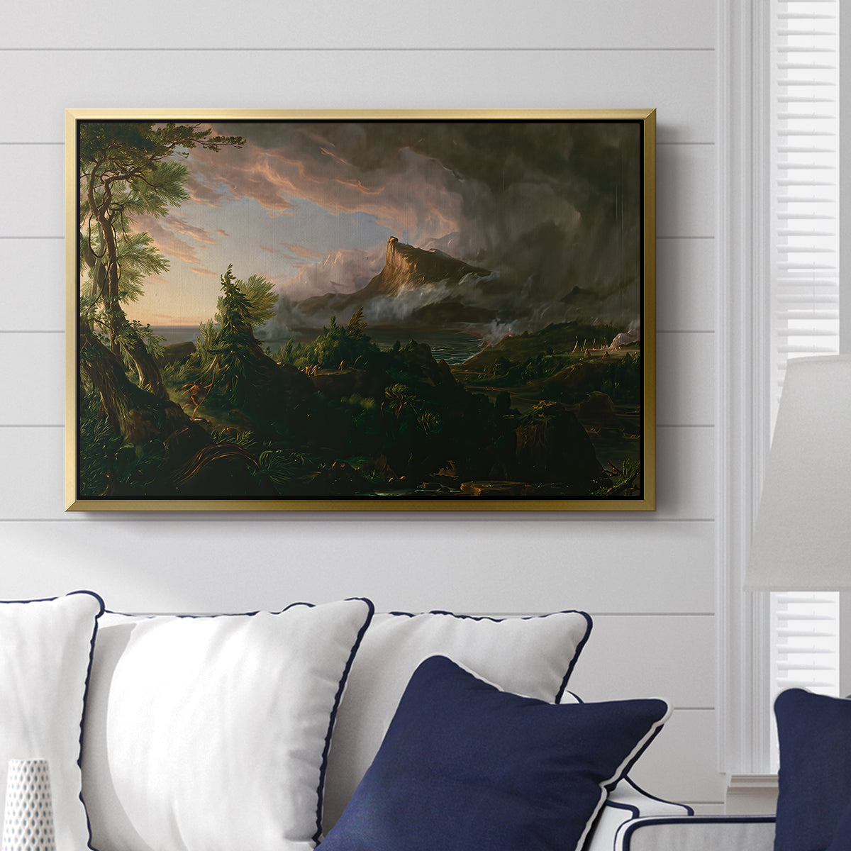 The Course of Empire: The Savage State, 1834 - Floater Framed Canvas Print