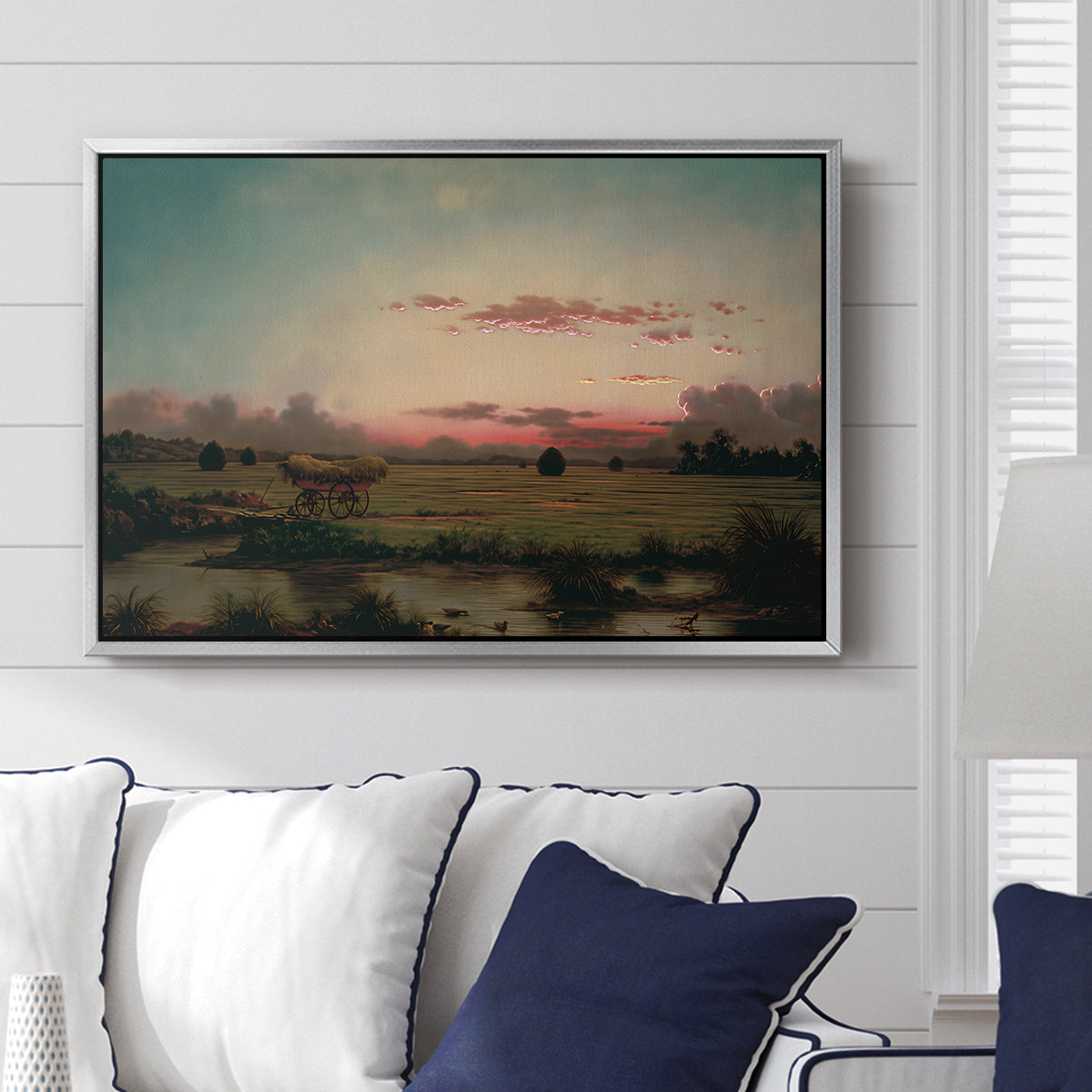 The Marshes at Rhode Island, 1866 - Floater Framed Canvas Print